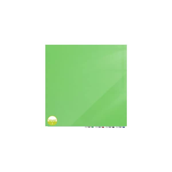 Aria Glassboard, 4Hx4 ft.W, 1/4", Green, Glass, 48", 48", Green